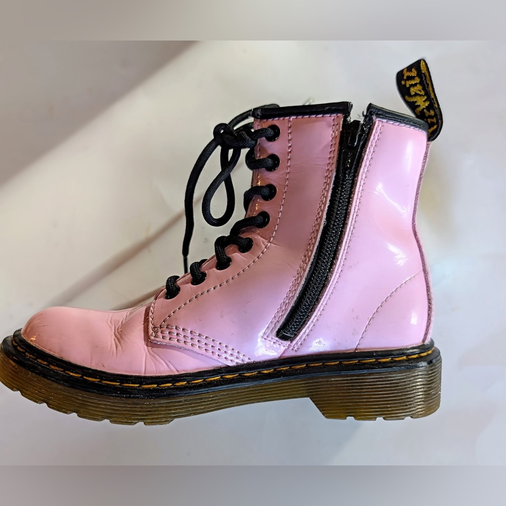 DR Martens Air Wait Patent Leather Combat Boots Youth Size 3